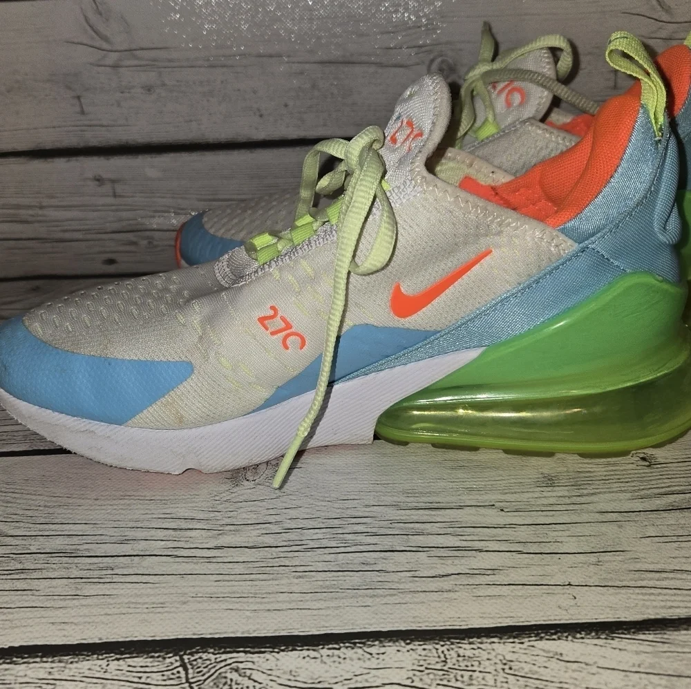 Nike Air Max 270 Blue Gaze Barely Volt CJ9940-400 Youth Size 6.5